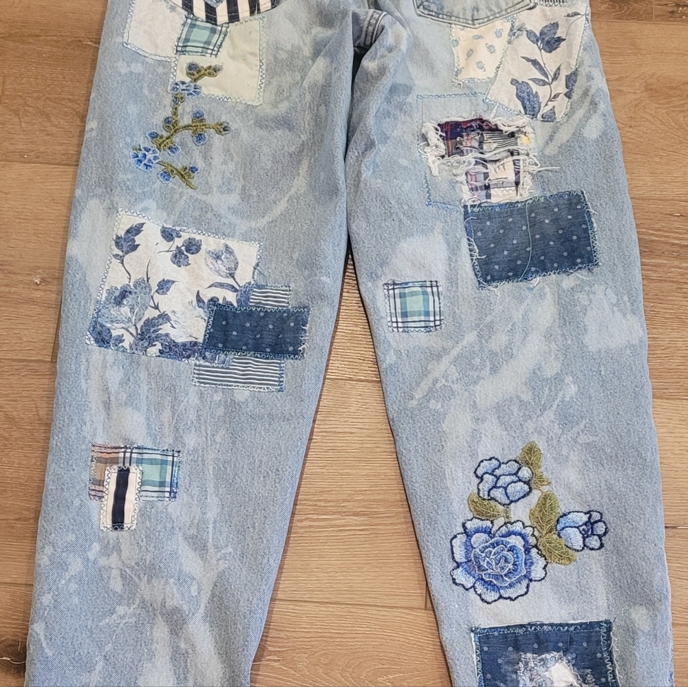 Levi's 560 34x34 Custom Patchwork Denim Jeans Upc… - image 6